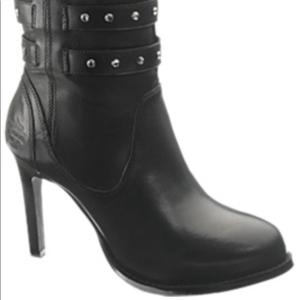 Harley Davidson Black Stiletto Ankle Boots Size 6